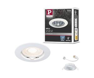 Paulmann 17943 Premium Encastrés, fixe, max. 50W, 12V, GU5,3 51mm, Blanc/Alu zinc