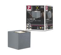 Paulmann 18000 Kit Spot en saillie spécial Cybo LED 2x3W, 230V, IP65, carré, 80x80mm, Gris, Alu