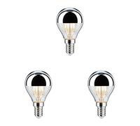 Paulmann 28667 Ampoule LED à filament avec miroir de tête Argenté chaud 2700 K E14 4,8 W (Lot de 3)