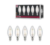 Paulmann 29094 Filament 230V LED Bougie E14 pack de 5 5x4,8W 5x470lm 35 mm Clair Verre 2700K - Blanc chaud