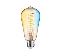 Paulmann 29157 Filament 230V Smart Home Zigbee LED cylindrique ST64 E27 600lm 7,5W Tunable White gradable Doré ampoule