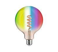 Paulmann 29162 Filament 230V Smart Home Zigbee LED Globe G125 E27 470lm 6,3W RGBW+ gradable Doré ampoule