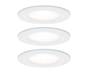 Paulmann 3 Spots Nova Rond, Ip44, Dimmable, Blanc