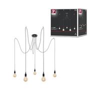 Paulmann Lampe suspendue Neordic Ketil PL50389 5x60W E27 Silicone/Métal Noir Gradable