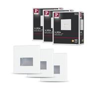 Paulmann 5221 Kit LED encastrés muraux Edge jeu de 3 carrés 80x5 mm 3x1,2W 3x50lm 230V 2700K blanc dépoli