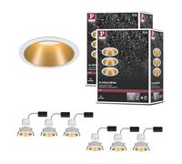 Paulmann 5238 LED spots encastrés 3-Step-Dim Cole Coin 6pcs IP44 rond 88 mm Coin 6x6W 6x460lm 230V dimmable 2700K blanc, doré dépoli