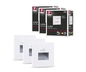 Paulmann 5271 Kit LED encastrés muraux Edge jeu de 3 80x42 mm 3x1,2W 3x25lm 230V 2700K blanc dépoli