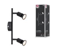 Paulmann Plafonnier spot Carolina – GU10 230V max. 2x10W gradable Métal Noir