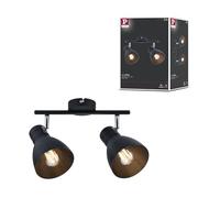 Paulmann 66760 Spotlight Davy 2 lampes max. 2x20 watts Plafonnier noir Spot de plafond E27 Spot de plafond sans ampoule