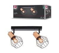 Paulmann plafonnier 2x20 W noir-bois 66767