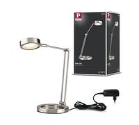 Paulmann 70245 Lampe de bureau Zed LED 6,7W, Acier brossé, 230/12V, Métal