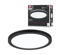 Paulmann 71011 Panneau LED Atria Shine 190 mm rond, avec 1x11,2 W blanc lumière du jour, noir, panneau lumineux en matière plastique, panneau de plafond 4000 K