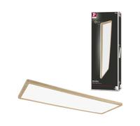 Paulmann 71036 panneau LED Atria Shine plafonnier + Backlight carré IP44 22W 2300lm 580x200mm Esthétique bois plastique 4000K Blc chaud luminaire bain