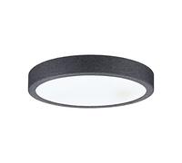 Paulmann 71055 panneau LED Cosara rond 15W IP44 1300lm 300 mm plafonnier en Gris foncé plastique/tissu 4000K luminaire de bain