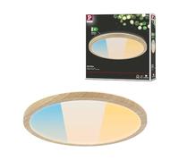 Paulmann 71277 Panneau LED Atria Shine IP44 rond 298mm 14,8W 2250lm 3000-6500K Esthétique bois