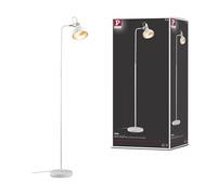 Paulmann 78483 Lampadaire Juna E14 max. 20W blanc dépoli, champagne métal