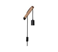 Paulmann 78914 Applique Kian max. 40 watts Lampe de lecture murale Bois, Noir Liseuse Métal, Bois lampe murale E27