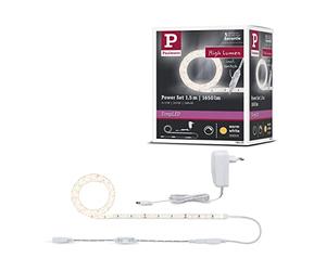 Paulmann 78955 Kit Strips LED SimpLED Power 1,5 m avec variateur à fil 1100lm/m incl. 1x17 watts IP44 Blanc barre lumineuse plastique bande LED 3000 K
