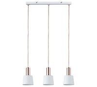 Paulmann 79657 Neordic Haldar Luminaire suspendu, max. 3x20W, E14, Blanc/Cuivre mat, 230V, Métal