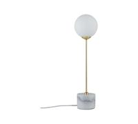 Neordic Lampe à poser Moa G9 max. 10W Blanc#Doré mat Verre#Marbre#Métal Blanc#Doré mat G