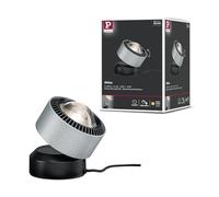 Paulmann 79718 lampe à poser LED Aldan incl. 1x3,5 watts gradable lampe de chevet Noir, Alu Luminaire à poser Blanc chaud 2700 K