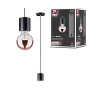 Paulmann 79751 luminaire en suspension Neordic Nordin max. 60 watts suspension Noir, marbre, Cuivre dépoli, éclairage de plafond marbre E27