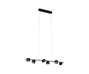 Paulmann 79773 LED luminaire en suspension Puric Pane 6x350lm 3-Step-Dim hauteur réglable incl. 6x4,5W gradable luminaire suspendu Noir Métal 2700K