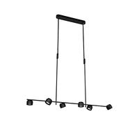 Paulmann 79774 LED luminaire en suspension Puric Pane Effect 6x400lm 3-Step-Dim hauteur réglable gradable luminaire suspendu Noir Métal 2700K