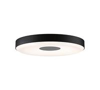 Paulmann 79778 LED plafonnier Smart Home Zigbee Puric Pane Effect 400 mm 200/1900lm 230 V 16/1,5W gradable éclairage de plafond Noir, Gris 2700 K