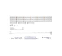 Paulmann 79838 Strip LED MaxLED 500 Kit Comfort Kitchen Touch Sensor incl. 3x3,1/3x0,6 watts gradable Argent plastique Blanc chaud 2700 K