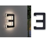 Paulmann 79844 Eclairage solaire pour numéro de maison 0.20 W blanc chaud noir