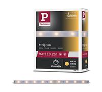 Paulmann 79853 Ruban LED MaxLED 250 1 m Blanc Chaud IP20 avec 1 Bande Lumineuse 4 W 2700 K, Plastique, argenté