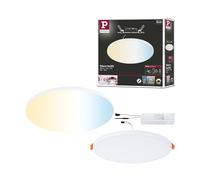 Paulmann 79957 panneau LED panneau encastré Veluna VariFit Edge 200 mm rond Tunable White commande de la lumière blanche Blanc synthétique plafonnier