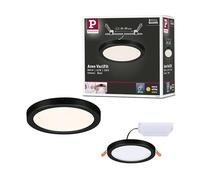 Paulmann 79960 panneau LED panneau encastré Areo IP44 118 mm rond incl. 1x6,5 watts Blanc chaud Noir synthétique système d'éclairage 3000 Kelvin