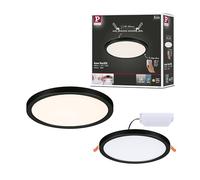 Paulmann 79964 panneau LED panneau encastré Areo IP44 175 mm gradable sur 3 niveaux rond incl. 1x13 W Blanc chaud Noir synthétique plafonnier 3000 K