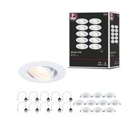 Paulmann 92115 Spots encastrés kit de 10 orientable rond 90 mm 30° GU10 max. 10x10W 230 V Blanc Luminaire encastré - luminaire sans ampoule