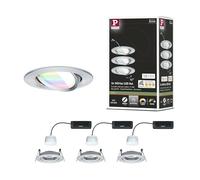 Paulmann 92435 Spot encastré LED Nova Coin rond 84mm 50° RGBW+ 3x6W 3x500lm 230V Alu tourné Alu moulé sous pression