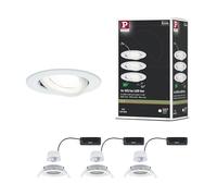 Paulmann 92455 Spot encastré LED Nova Coin rond 84mm 50° 3x2,8W 3x505lm 230V 4000K Blanc dépoli
