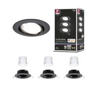 Spot encastré LED Smart Home Zigbee 3.0 Base Coin Kit de base orientable rond 90mm 20° Coin 3x4,9W 3x430lm 230V gradable 3000K Noir mat