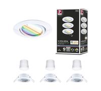 Paulmann Luminaire à LED encastrable 92466 – jeu de 3 LED 14,7 W Blanc