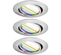 Paulmann 92467 Luminaire à LED encastrable jeu de 3 LED 14.7 W fer (brossé)