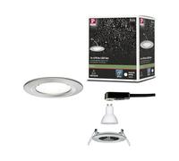 Paulmann 92977 spots encastrés LED Nova rond incl. 1x6,5 watts projecteurs encastrés Acier brossé spot Alu zinc lampe encastrée 4000 K GU10