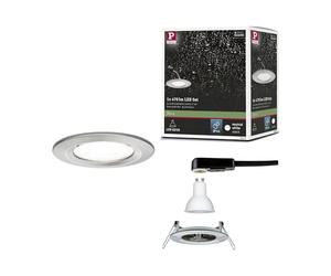 Paulmann 92977 spots encastrés LED Nova rond incl. 1x6,5 watts projecteurs encastrés Acier brossé spot Alu zinc lampe encastrée 4000 K GU10