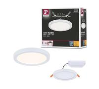 Paulmann 93031 Panneau LED spots encastrés Areo VariFit IP44 Blanc chaud 118 mm rond incl. 1x6,5 watts blanc éclairage de plafond plastique 3000 K