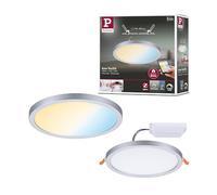 Paulmann 93045 Spots encastrés LED Areo VariFit IP44 Zigbee Tunable White 175 mm rond incl. 1x13 Watt dimmable chrome mat matière plastique 3000 K