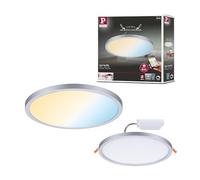Paulmann 93046 Panneau LED spots encastrés Areo VariFit IP44 ZigBee Tunable White 230 mm rond incl. 1x16 watts gradable Chrome mat plastique 3000 K