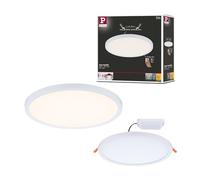 Paulmann 93050 Spots encastrés LED Areo VariFit IP44 3 niveaux de gradation 230 mm rond incl. 1x16 Watt dimmable Blanc matière plastique 3000 K