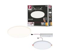 Paulmann 93063 Panneau LED spots encastrés Veluna VariFit IP44 gradable sur 3 niveaux 185 mm rond incl. 1x17W gradable plafonnier Satin plastique 3000K