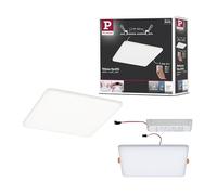 Paulmann 93065 Panneau LED spots encastrés Veluna VariFit IP44 gradable sur 3 niveaux 185x185 mm carré incl. 1x17,5 plafonnier Satin plastique 4000K