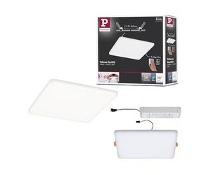 Paulmann 93065 Panneau LED spots encastrés Veluna VariFit IP44 gradable sur 3 niveaux 185x185 mm carré incl. 1x17,5 plafonnier Satin plastique 4000K